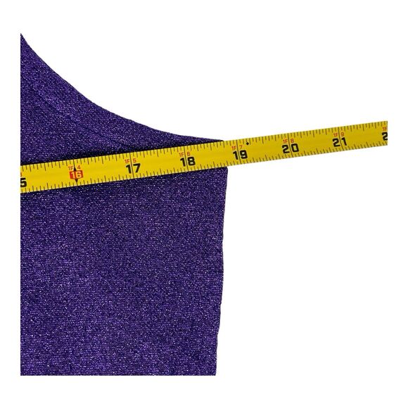 Louie Bernard Vtg Set Tank Top & Pull-on Pants Purple Sparkle High Waist Size L - Picture 11 of 16